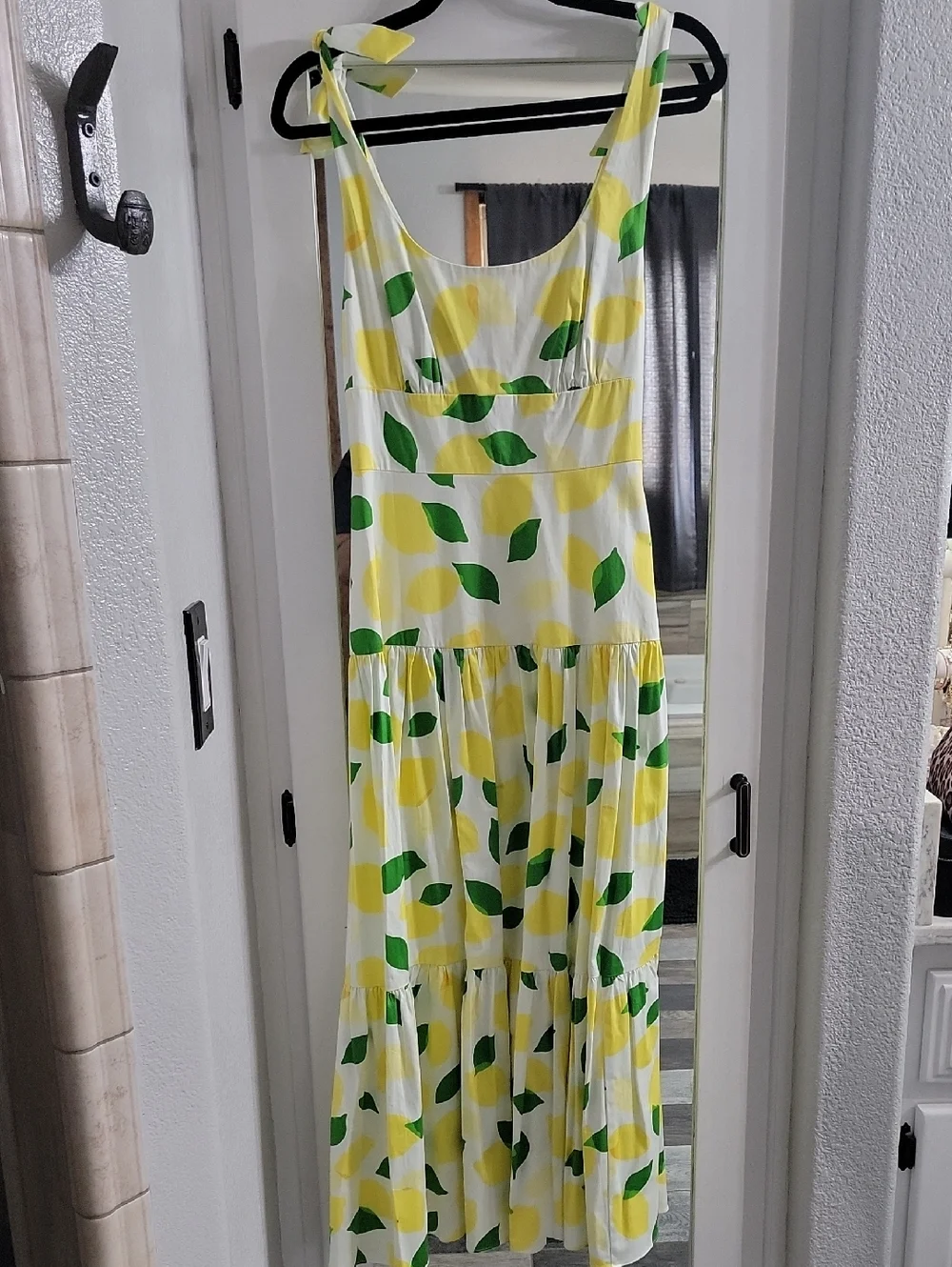 kate spade White Maxi Dress with Yellow Lemon & Green Leaf Print - Picture 1 of 6